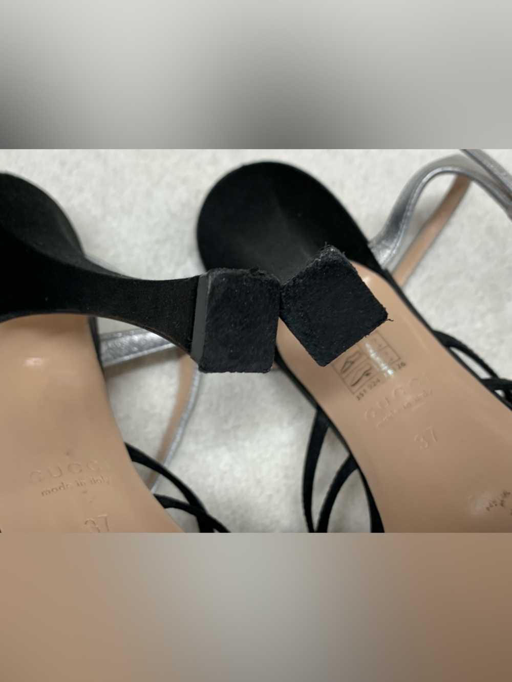 Gucci Black Suede Crystal Interlocking GG Pump Heels - Picture 15 of 16